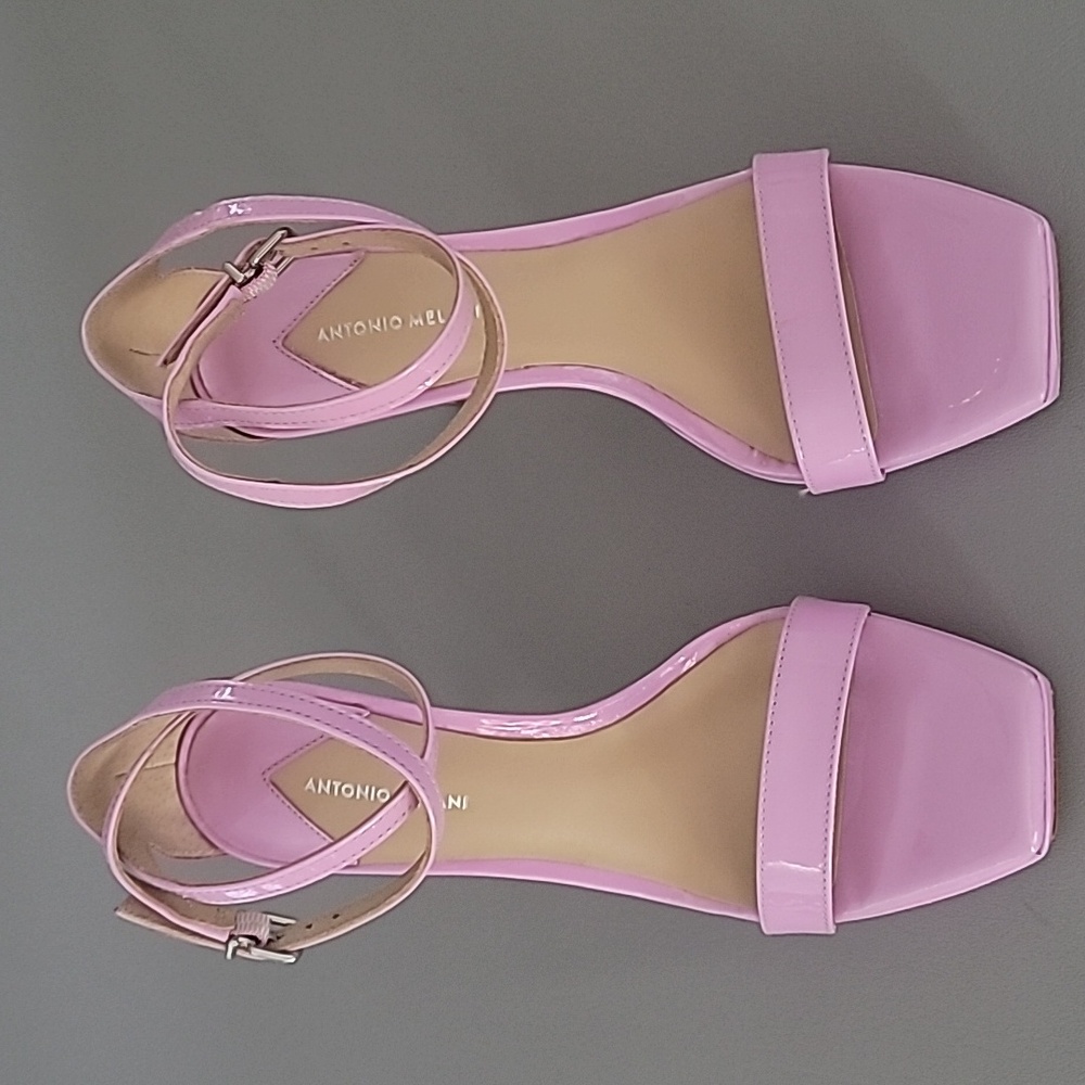 Antonio Melani Marcey Patent Leather Ankle Strap Platform Dress Sandals 7.5M